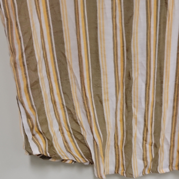 Striped Button-Down Shirt in Olive and Cream - Picture 12 of 16